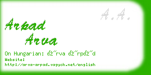 arpad arva business card